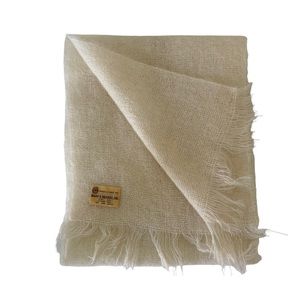 Vintage Baar & Beards Ivory Mohair Wool Scarf Japan Fringe
